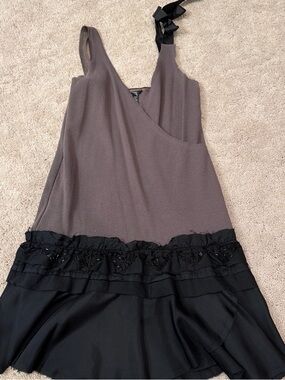 Twelve by Twelve Taupe and Black Two-Tone Sleeveless Dress